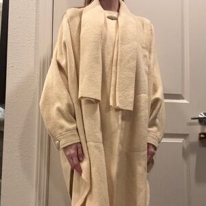 Late 70s/Early 80s Vintage Cream Wool Cape Coat by Capri, One Size Fits Most